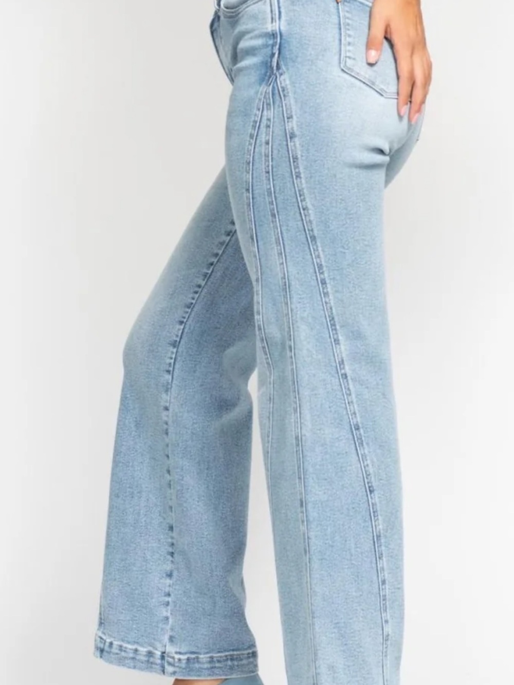 INDIGO RETRO SIDE SEAM WIDE LEG, 32" INSEAM - Picture 4 of 6